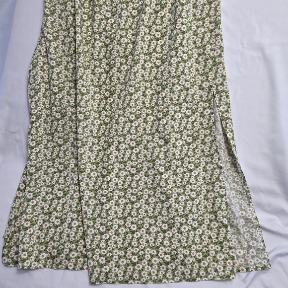 SHEIN VCAY Green Daisy Midi Dress 3XL Plus Size - Picture 5 of 11